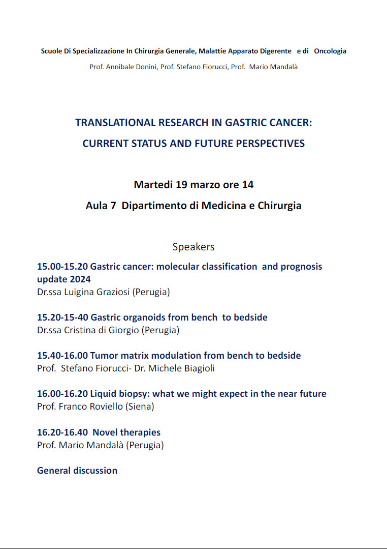 traslational research in gastric cancer