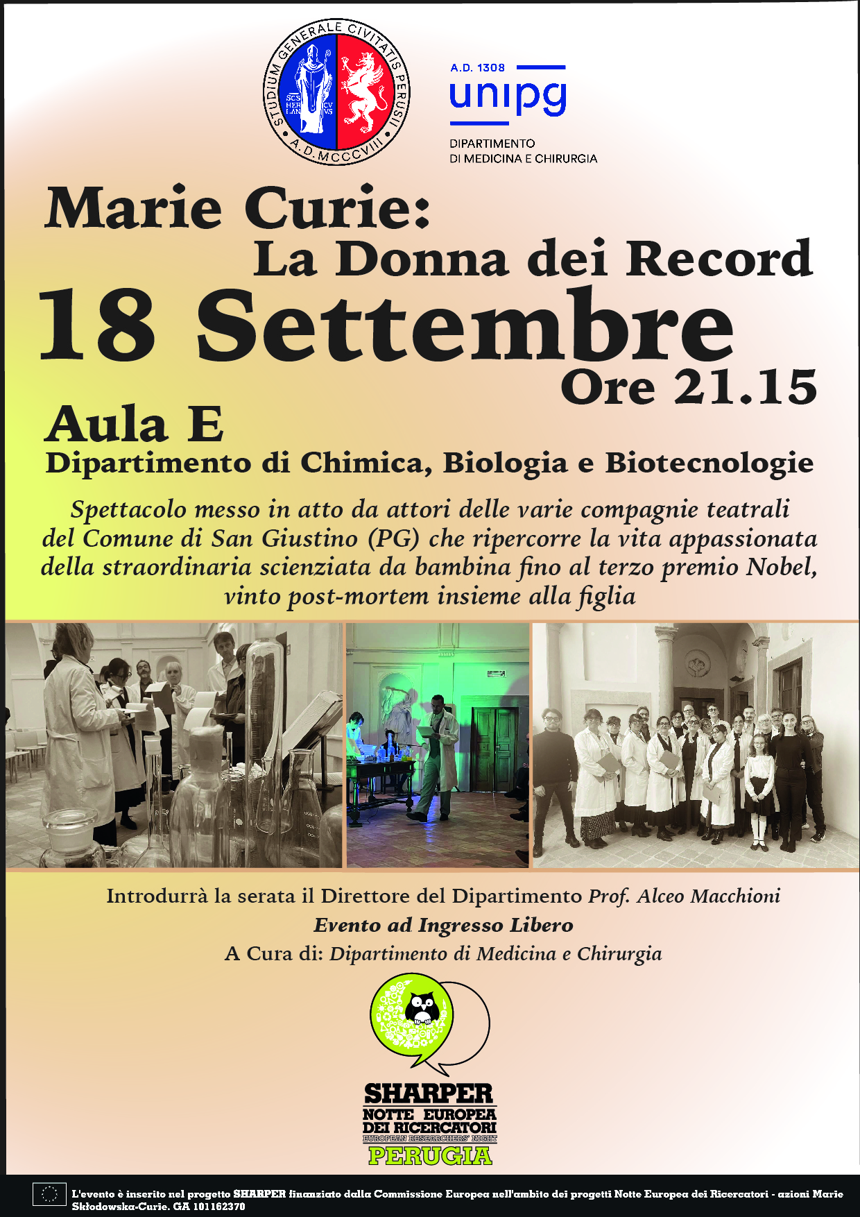 Spettacolo "Marie Curie: la Donna dei Record”