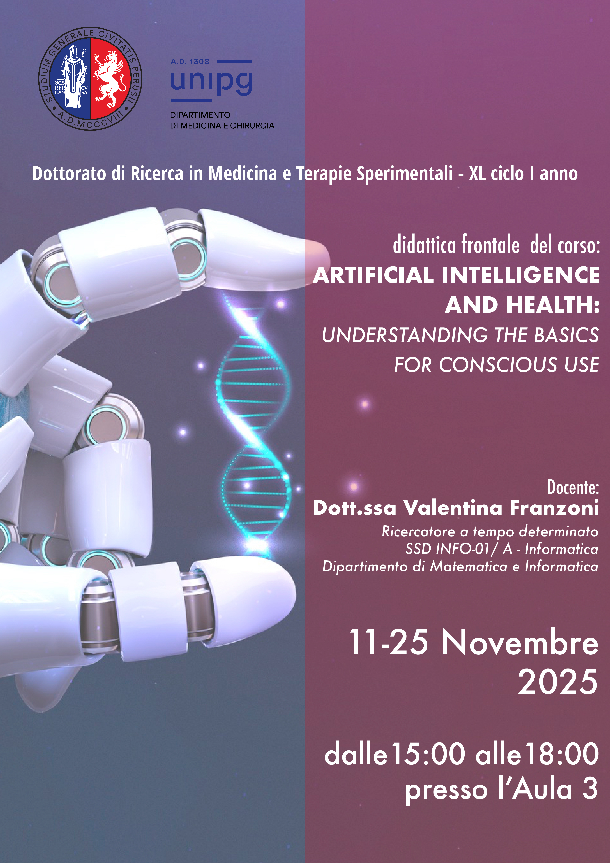 Dottorato di Ricerca in Medicina e Terapie Sperimentali (XL ciclo - A.A. 2024/2025 ) - I anno